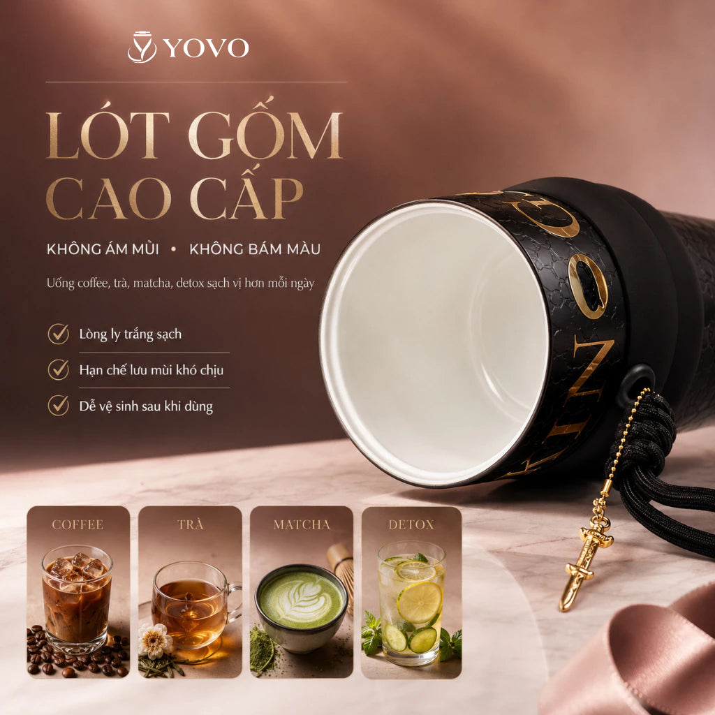 Cốc giữ nhiệt Queen 710ml inox 316 phủ sứ cao cấp